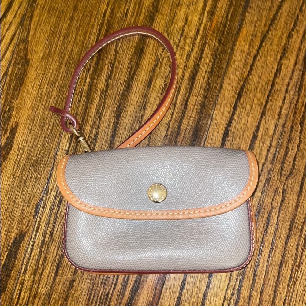 Dooney & Bourke Gray and Tan Clutch Wristlet